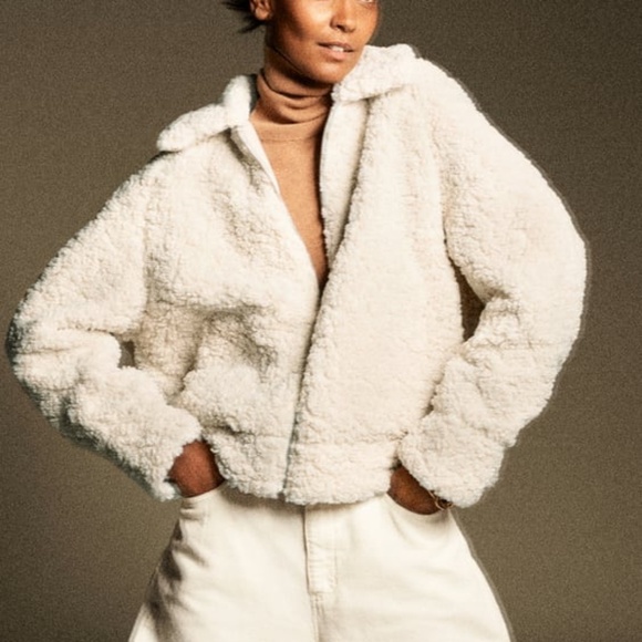Zara Cream Sherpa Jacket - Picture 6 of 6